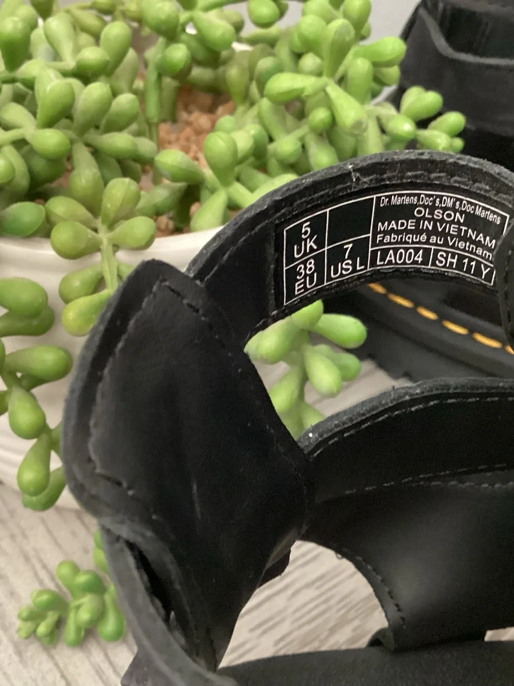 Dr. Martens Black Suede Buckle Platform Sandals